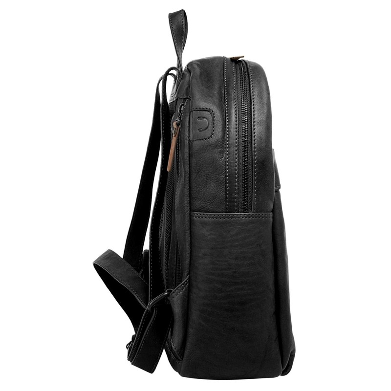 X-ZONE 020625 Rucksack Genuine Leather for Men and Women, black,