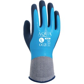 Weed AQUA AQ-318 Cleaning Work Gloves, Waterproof, Grip, Natural Rubber, Medium, Blue
