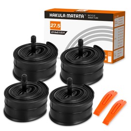 HAKULA MATATA 4 Pcs 27.5 Inch x 2.1-2.4 Bike Tube with AV 35 Valve Stem, MTB Bicycle Butyl Inner Tube Replacement for Mountain Bikes, 4Packs (Schrader Valve 35mm)