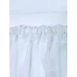 White Sheer SIDELIGHT Curtain 29" Wide 63" Lenght Rod Pocket TOP and Bottom
