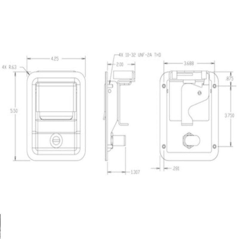 Buyers Products L3885RLS Stainless Steel Rotary Single Point Paddle Latch,