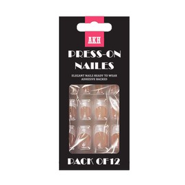 AKH® 12pcs 6 Different Sizes Pre Painted False Nails for Women with Glue Back