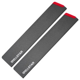 WELLSTAR Knife Edge Guards Set, 2 Piece 12 Inch Universal Blade Covers, BPA Free ABS Protective Long Blade Sheaths, Non-Scratch Felt Lining Kitchen Knives Covers (Knives not included)