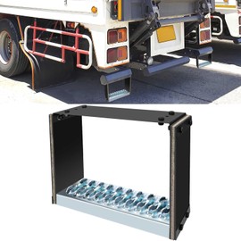 Universal Flexible Rubber Truck Step, Rubber Steps for Trucks to Mitigate Off-Road Impact, Hot Dipped Galvanized Steel Semi Trailer Cable Step, Commercial Truck Accessories with 14" Wide x 10" Tall