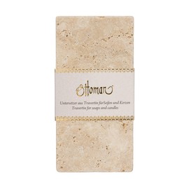 Ottoman Natural Stone Travertine 14 x 7 cm Oblong Elegant Soap Dish 1 Piece Light