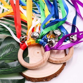 TANOFAR Montessori Toy | Hand Kite | Baby Sensory Toy | Sensory Ribbon Toy | Waldorf Toy | Wooden Baby Toys | Wooden Toddler Toys | Rainbow Hand Kite