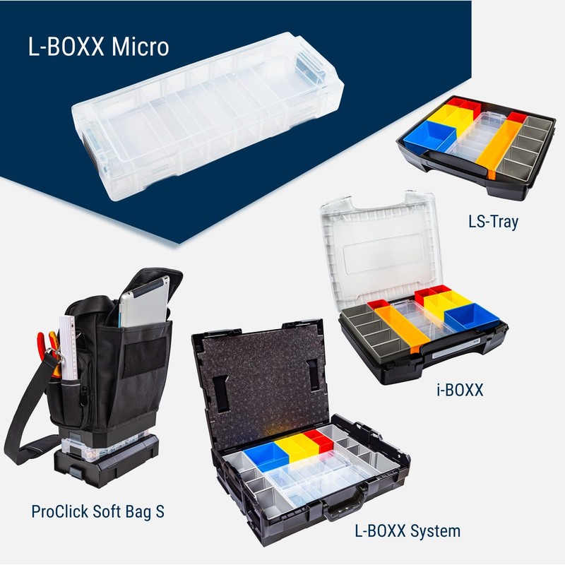 L-BOXX Micro - Transparent, Stackable Small Parts Box - Sorting