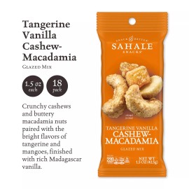 Sahale Snacks Tangerine Vanilla Cashew Macadamia Glazed Nut Mix 1.5 oz 18 Pack