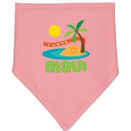 inktastic I Love Maui Baby Bandana Bib Mauve and Natural 1ca36