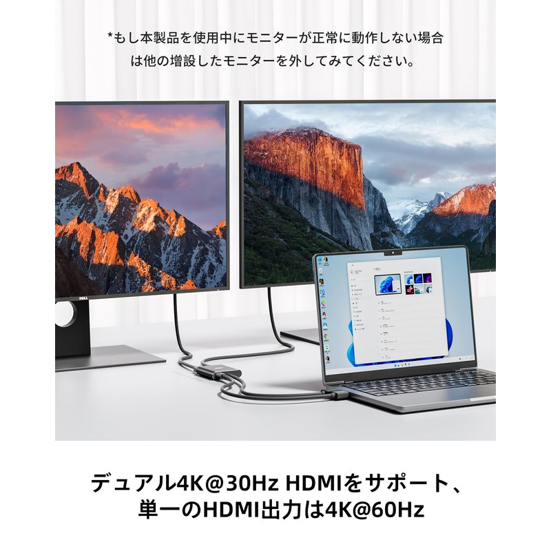 DisplayPort to Dual HDMI Adapter 4K@60Hz Multi-Monitor Splitter Splitter Dual