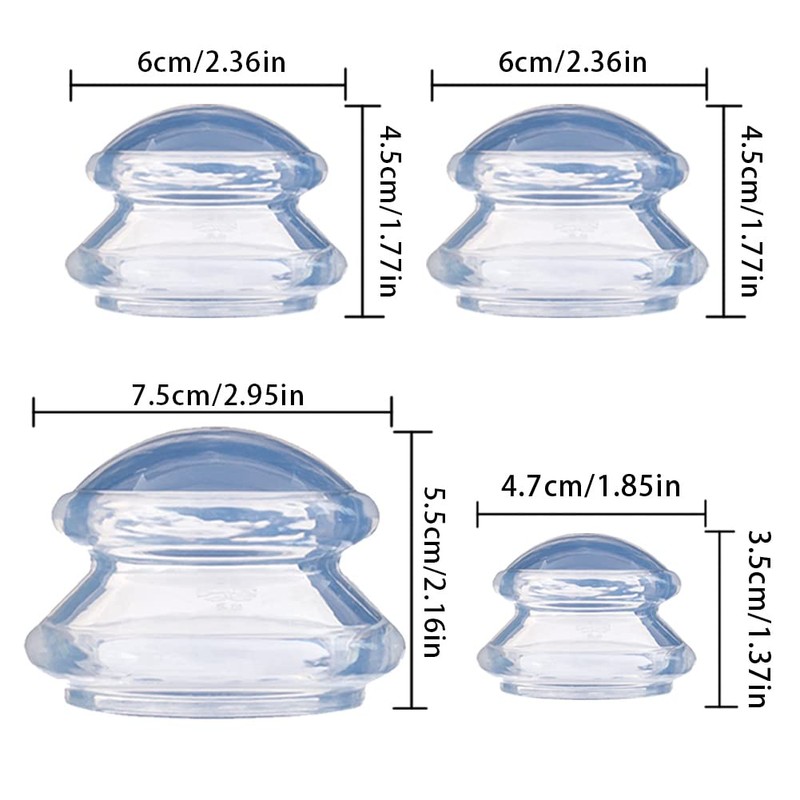 Cupping, Sucking Ball Cupping, 5 Pieces, Transparent (1*2.95 in +