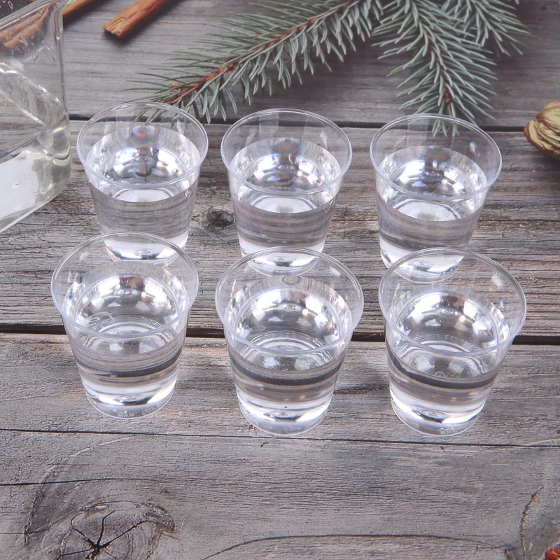Iceten 100 1.5oz Small Plastic Cups, Reusable Clear Durable Plastic
