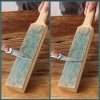 Paddle Leather Strop Straight Razor Sharpening 2 Sided Wood Handle+buff