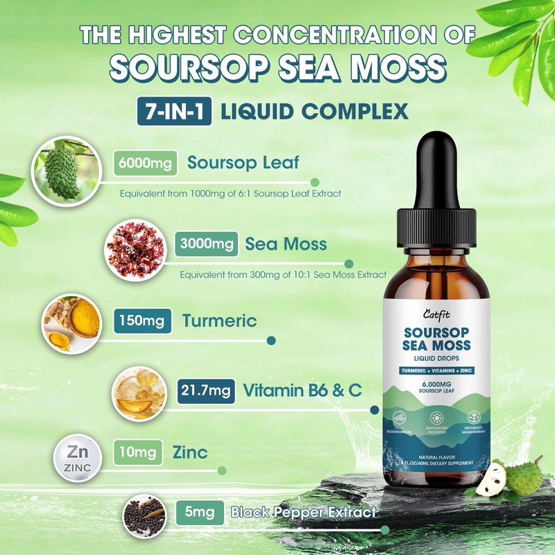 Catfit Organic Soursop Graviola Extract Drops – for Detox &
