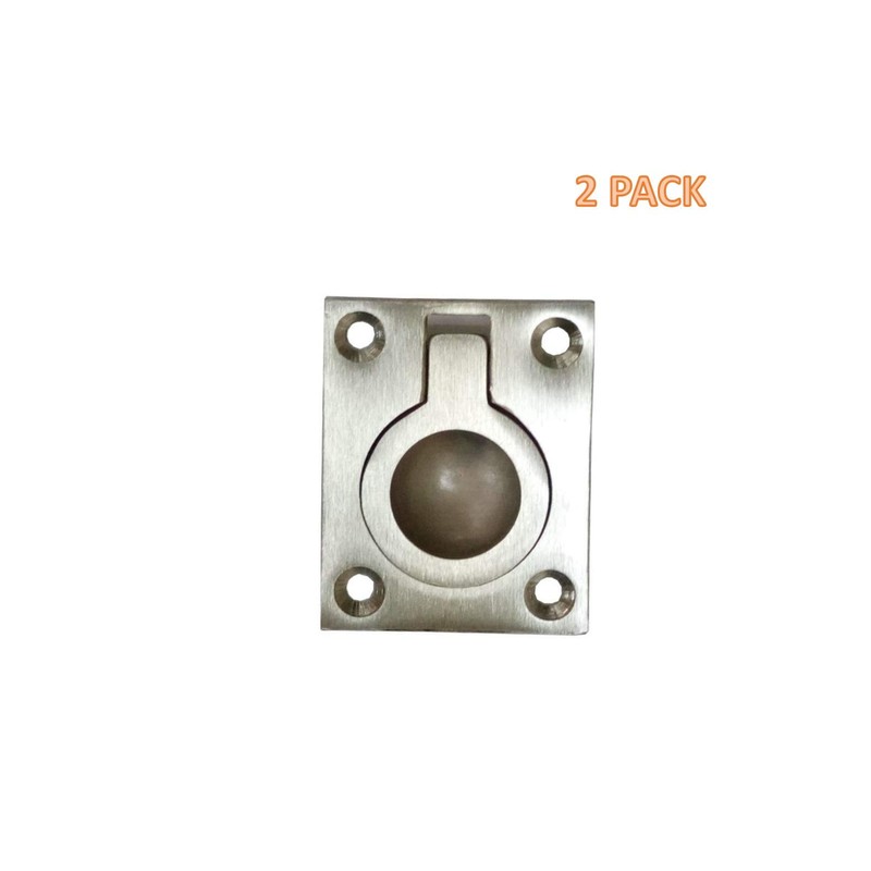 QCAA Solid Brass Flush Ring Pull, 36.5 x45 mm, Satin