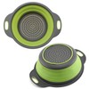 Small Collapsible Colander with Plastic Handles Round Silicone Kitchen Strainers