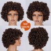 ZANPAL Dare Brown Bouncy Curls Wigs With Bangs Ginger 6inch