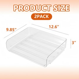 Gawerk Clear Desk Organizer, Stackable Desk Paper Letter Tray Organizer Office Desktop File Paper Holder Book Storage Rack (Clear, 2 Tier)