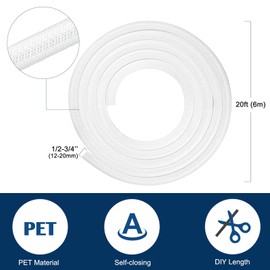 VoJoPi Cable Management Sleeve, Cord Organizer Wire Protector Braided Cable Wrap Cover, for PC TV Wires Home Office