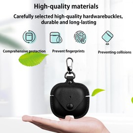 KANOYO Leather Protective Case for Airpods 4 (2024) Case, Compatible Airpods 4 Leather Protective Cover, PU Leather Protective Case with Keyring, Shockproof Protective Case, Scratch-Resistant, Brown