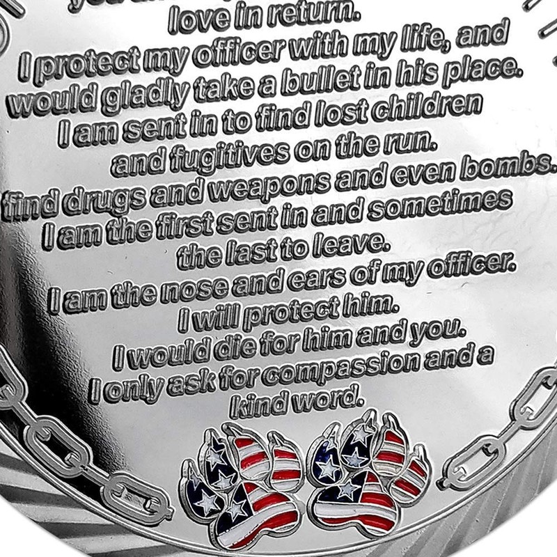 K9 Canine Police Military coinThin Blue Line Law Enforcement Officer