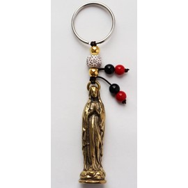 [SunAge] Virgin Mary Keychain Lanyard Christian Alloy Key Ring, gold