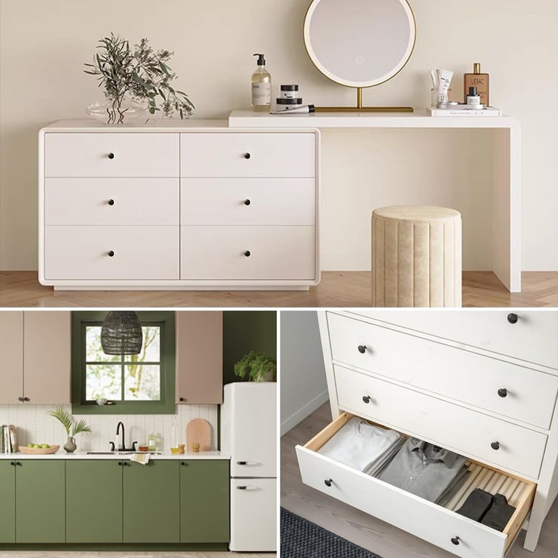 Pack of 16 Cabinet Knobs with 16 Screws, 30 mm