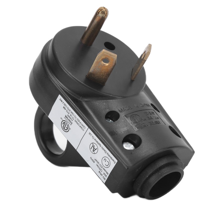 30A Male Plug Electrical Adapter with Ergonomic Grip Handle for
