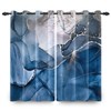 Blue Marble Pattern Blackout Curtains for Bedroom, Ocean Stone Texture