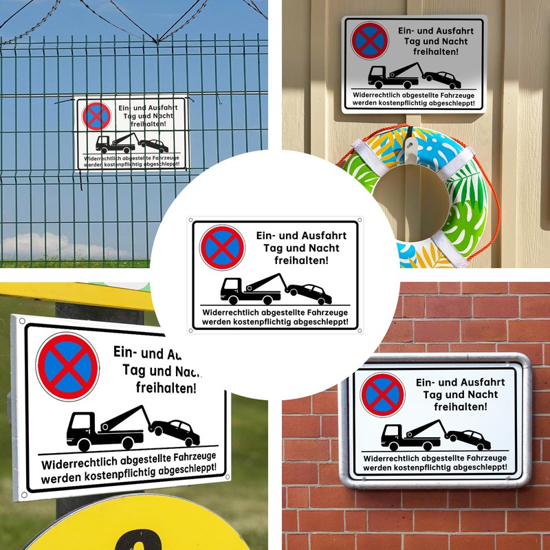 Privatparkplatz Sign Einahalt Freihalten Signs - Private Prohibited Signs, Parking