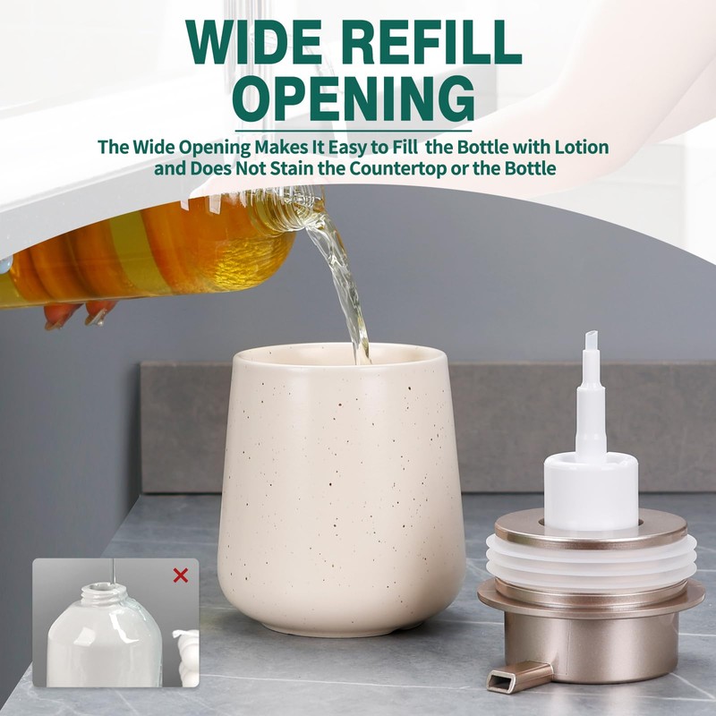 Bosilunlife Ceramic Foaming Soap Dispenser - 12 oz Foam Hand