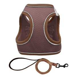 Best Answer Pet Leash Harness Lead Set, Brown, Large Size, Harness, Rakuchin, Dogs, Cats, Stylish, Torso, Pets, Walking, Collar, Glowing, Wear Harness, Will Not Slip Out, Small Dogs, Medium Dogs