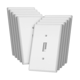 Bates- Light Switch Plates, 10 Pack, 4.88" x 3.11", Mid- Size White Light Switch Cover Plate, Light Covers for Light Switch Plate, Light Plates Switch Covers, Toggle Switch Cover, Outlet Plate Cover