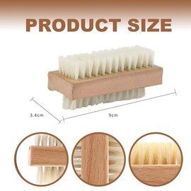 ZEPIQOR 2 x Nail Brush, Wood, Firm, Strong Bristles, Nail Cleaning Brush, Hand Wash Brush, Finger Brush, Scrubbing Brush for Cleaning Dirt, Dirt Under the Nails, Care Brush, Hand Brush