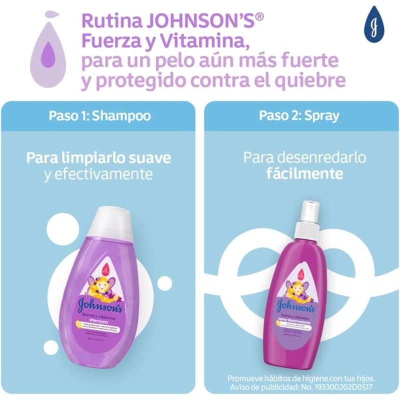 JOHNSON'S BABY SHAMPOO FUERZA Y VITAMINAS 200ML