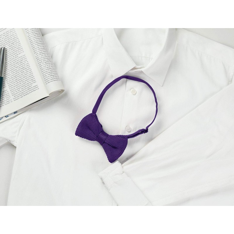 Allegra K Knit Bowtie, Bowtie Ribbon, Wedding, Graduation, Adjustable, Men's,