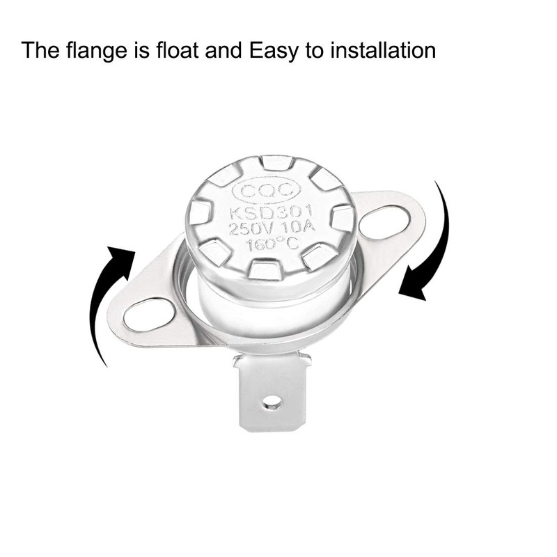 uxcell KSD301 Thermostat 160°C/320°F 10A Normally Closed N.C Adjust Snap