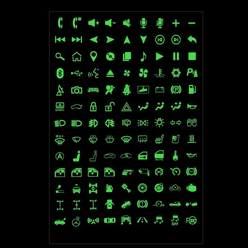 Multifunction Button Stickers, Luminous Car Sticker, Light Stickers, Automatic Decal