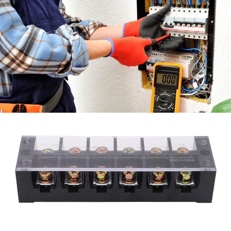 Electrical Terminal Strip Block Thickened 100A 600V Dual Row 6