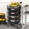 SYKIARIOL 4-Drawer Rolling Storage Cart with Mesh Top,Black