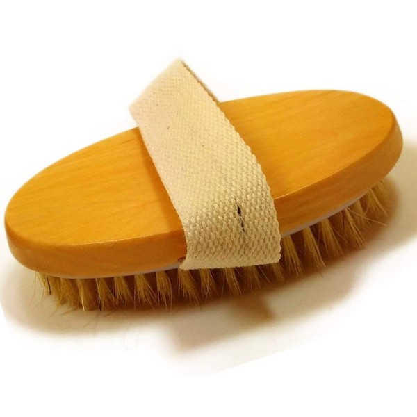 Glamza Professional Dry Skin Body Brush with Cactus Bristles Natural