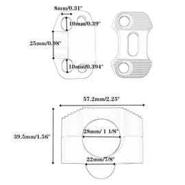 Adsspro Universal Motorcycle 7/8" 1 1/8" 22MM 28MM CNC Aluminum Handlebar Handle Risers Adjustable Fat Bar Adapter Mount Clamps Universal For EXC KLX KXF YZF CRF XR SX SXF YZ Dirt Pit Bike (Red+Black)