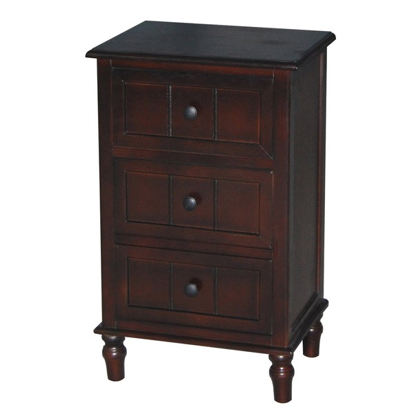 Décor Therapy Three drawer accent table, Walnut