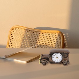 Cabilock Classic Car Model Alarm Clock Retro Vintage Style Mini Desktop Clock for Home Office Study Decor Unique Chic Ornament 7.48X3.54X2.95In
