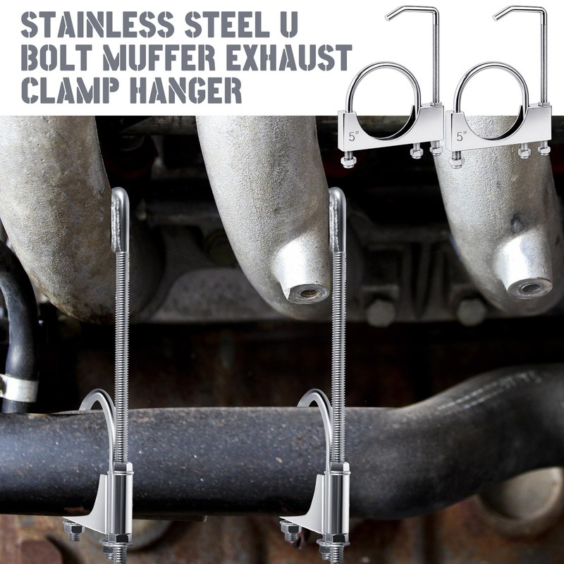 Datanly 1 Pcs 5 Inch Universal Exhaust Clamp with Hanger,