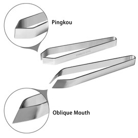 Fish Bone Tweezers,2 Pieces Fish Tweezers,Professional Stainless Steel Flat and Slant Pliers Set for Kitchen Salmon Trout