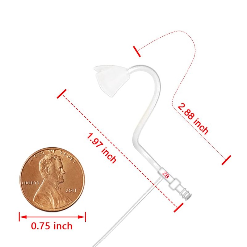 Banglijian BTE Hearing Amplifier Accessories, 2 Pieces Sound Tubes 2B