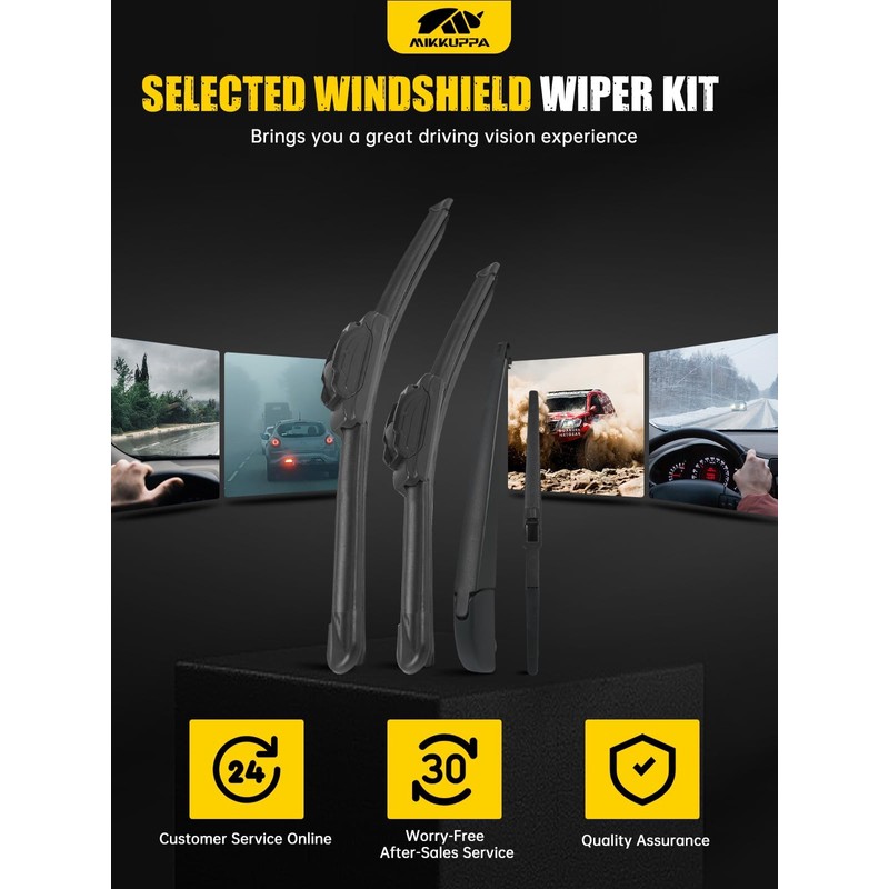 MIKKUPPA 22"/21"/11"/12" Windshield Wiper Blades - Replacement for 2014-2023 Jeep