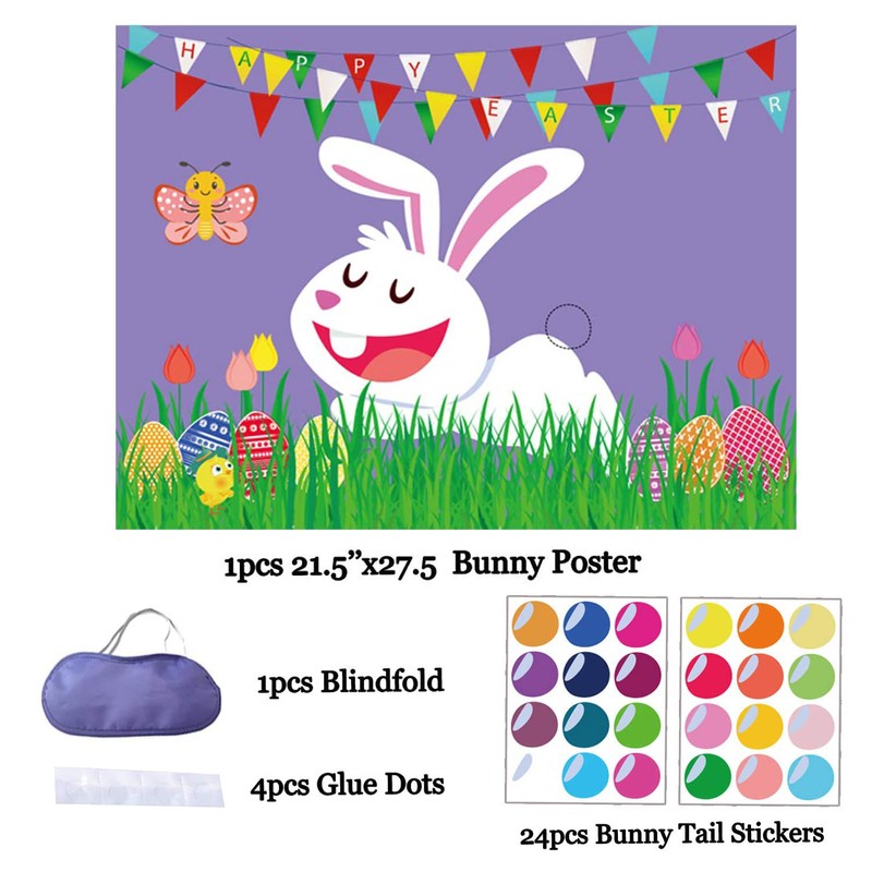 Funnlot Easter Games for Kids Pin The Tail on The