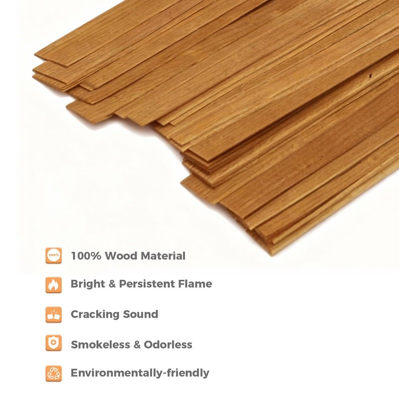 100 Pcs Wood Wicks, Thicken Wooden Candle Wicks for Candle